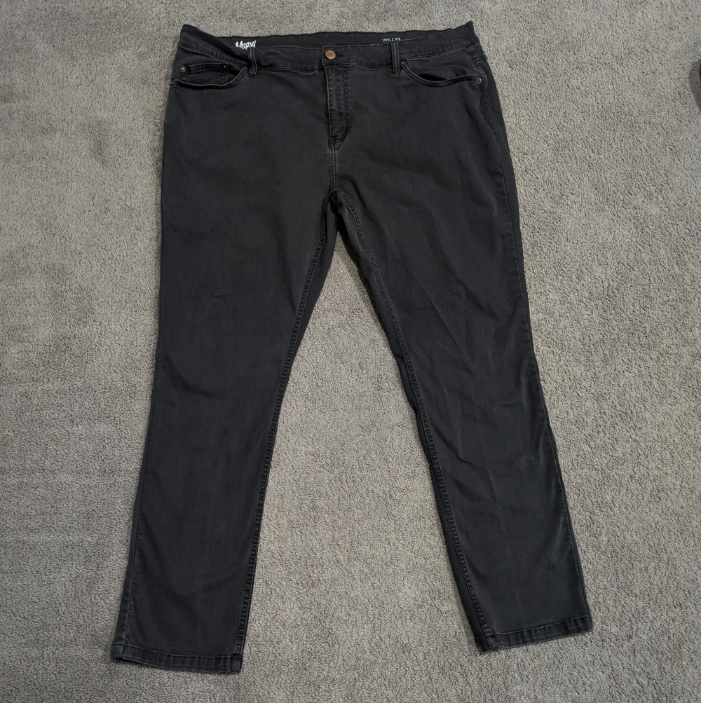 MUGSY Men's Sz 42x32 WILLYS Dark Grey Jeans Stretch Denim FLX3NDG Straight Leg